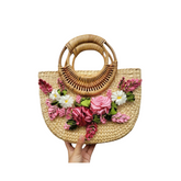 Water Hyacinth Bag Embroidered With Flowers 2